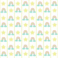 Pastel of Rainbows with Star In Vertical pattern. vector