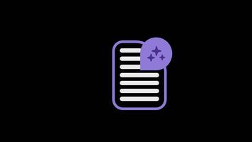 Structured summaries icon animation 4k transparent video