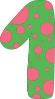 Number one, isolated on a white background vector