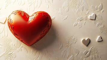 Minimalistic card design, red heart and cursive message for heartfelt Valentine's. Valentine's Day video