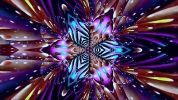 3D kaleidoscope mandala abstract background of trippy art psychedelic trance to open third eye with visuals energy chakra futuristic audiovisual vj seamless loop video