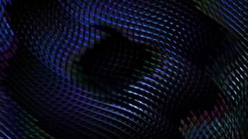 3d render of abstract art animation 3d background with surreal motion moving festive wavy party balls sphere particles liquid substance in blue purple yellow gradient color in rectangle shape video