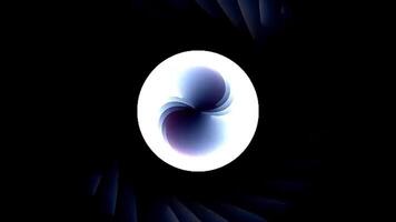 Realistic water bubble on blue backdrop. Abstract liquid distorted sphere. 3d render animation loopable video