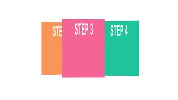 Work process animation icon. Step by step organization. Project management tool.3d rotating. video
