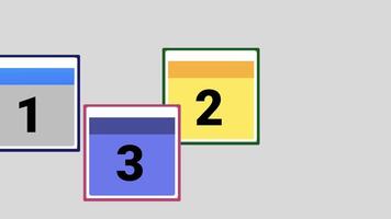 3 rectangle intro title box chart with solid colors powerpoint presentation template. video