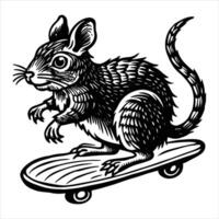 Degu riding skateboard vector