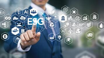 ESG concept for Environmental, Society and Governance in Green Businesses that are Friendly to the Environment Green Business Investment Strategy Concepts for the Future photo