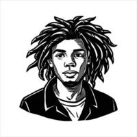 Boy With Dreadlocks. vector