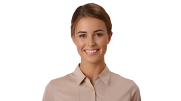 Smiling Young Woman with Bright Teeth and Golden Colored Hair. A Fictitious Character Created By . png
