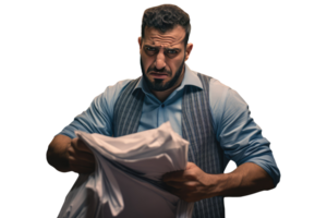 Angry Man and Holding Fabric. A Fictional Character Created By . png