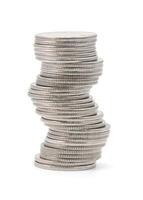Stack of Korean coins photo