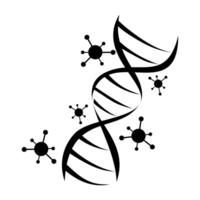DNA structure with viral flat design illustration by hand drawn. vector