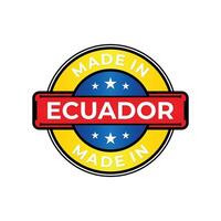Made in Ecuador label icon emblem isolated on white background vector