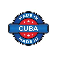 Made in Cuba label icon emblem isolated on white background vector