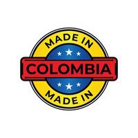 Made in Colombia label icon emblem isolated on white background vector
