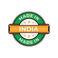 Made in India label icon emblem isolated on white background vector