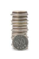 Stack of Korean coins photo