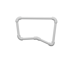 PVC Pipes Connected By Five Elbow Joints Creates A Chat Box Speech Bubble Icon 3D Illustration png