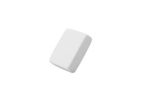 A White Sleek Cubic Eraser With Soft, Smooth Rounded Edges On White Background 3D Illustration png