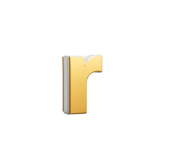 Shiny Golden Small Letter r Gleams With Its Sleek Modern Design With Sharp Edges 3D Illustration png