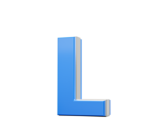 Blue Capital Letter L Gleams With Its Sleek Modern Design Bold Font With Sharp Edges 3D Illustration png