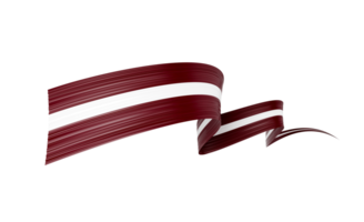 3d Flag Of Latvia 3d Wavy Shiny Latvia Ribbon Flag Isolated On White Background 3d Illustration png