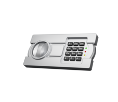 Metallic Finish Digital Safe with A Combination Lock And Circular Handle For Access 3D Illustration png