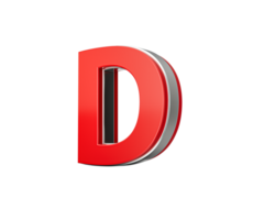 Vibrant Red Capital Letter D Gleams With Its Sleek Design Bold Font With Sharp Edges 3D Illustration png