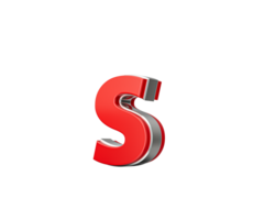 Vibrant Red Small Letter s Gleams With Its Sleek Metallic Design With Sharp Edges 3D Illustration png