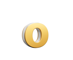 Shiny Golden Small Letter o Gleams With Its Sleek Modern Design With Sharp Edges 3D Illustration png