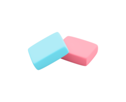 A White Sleek Cubic Eraser With Soft, Smooth Rounded Edges On White Background 3D Illustration png