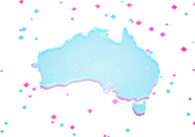 Australia Map Glowing Blue Light Digital Data Map On Seamless Pattern Background 3D Illustration png