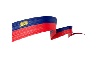 3d Flag Of Liechtenstein 3d Wavy Shiny Liechtenstein Ribbon Flag On White Background 3d Illustration png