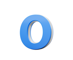 Blue Capital Letter O Gleams With Its Sleek Modern Design Bold Font With Sharp Edges 3D Illustration png
