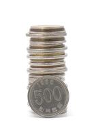 Stack of Korean coins photo