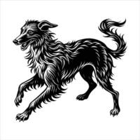 Irish Wolfhound Dog running vector