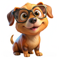 Sweet Dog Wearing Glasses and Looking Curious png