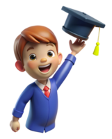 Excited Boy Tossing Cap on Graduation Day png