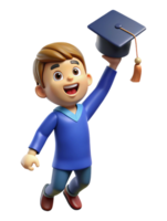 Joyful Graduate Tossing Cap Against the Sky png