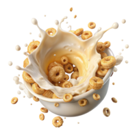 Cereal Splashes Enhanced with Milk Motion png