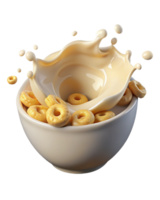 Energetic Milk Splash and Cereal Composition png