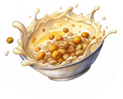 Refreshing Cereal and Milk Splash Scene png