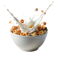 Floating Cereal with Milk Splash png