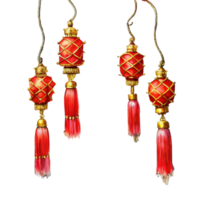 Chinese New Year a decorative string of red firecrackers intertwine png