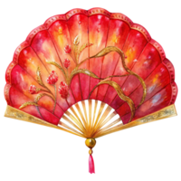 Chinese New Year a luxurious folding fan with a semi circular shape png