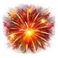 Chinese New Year a vivid and detailed illustration of fireworks png