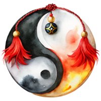 Chinese New Year a bold yin yang symbol where the black section is png