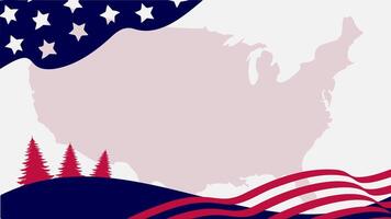 Orthodox Happy Christmas Graphic Illustration Background, with United States Flag Colors, Copy Space Area, and America Map Silhouette. Suitable to be placed on content with that theme. vector