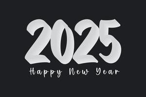 Happy new year 2025 text number for background. vector