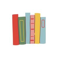Set of different stacks and piles of books, open and closed books. Educational theme, scientific and fiction literature. illustration isolated on white background vector